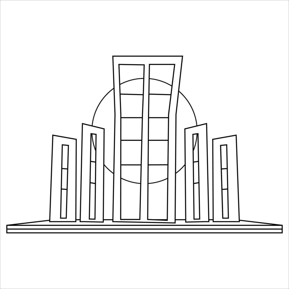 Sketch of Shaheed Minar front view vector