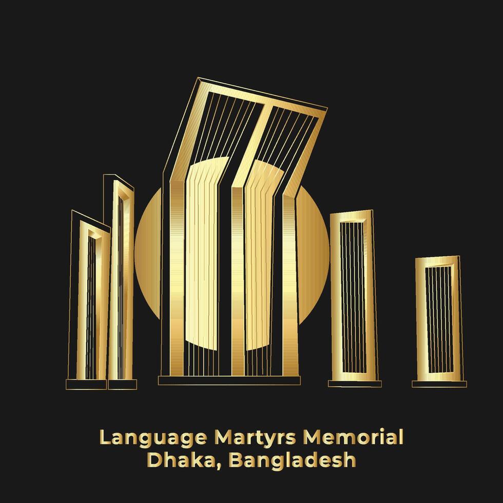 21st February Design Language Martyrs IIlustration in Golden Look vector