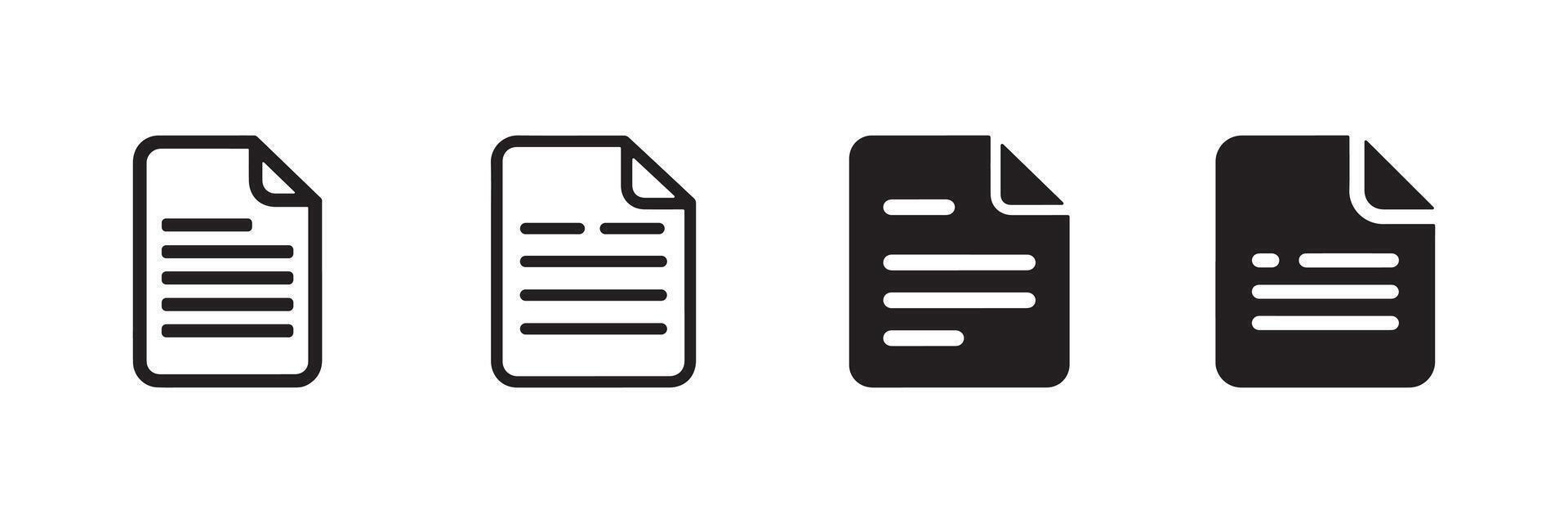Minimalist Document File Icon Set for Digital and Print Use vector
