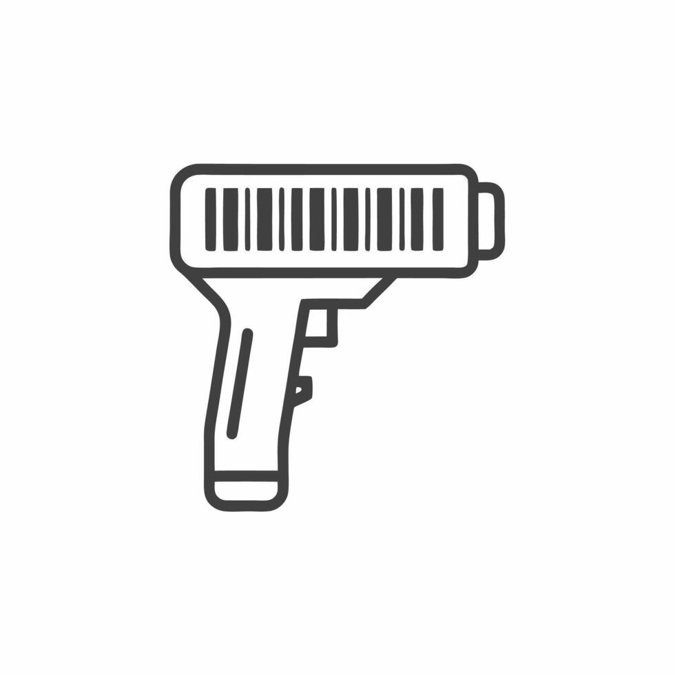 Illustration of a barcode scanner used in inventory management processes for retail and warehouse settings vector