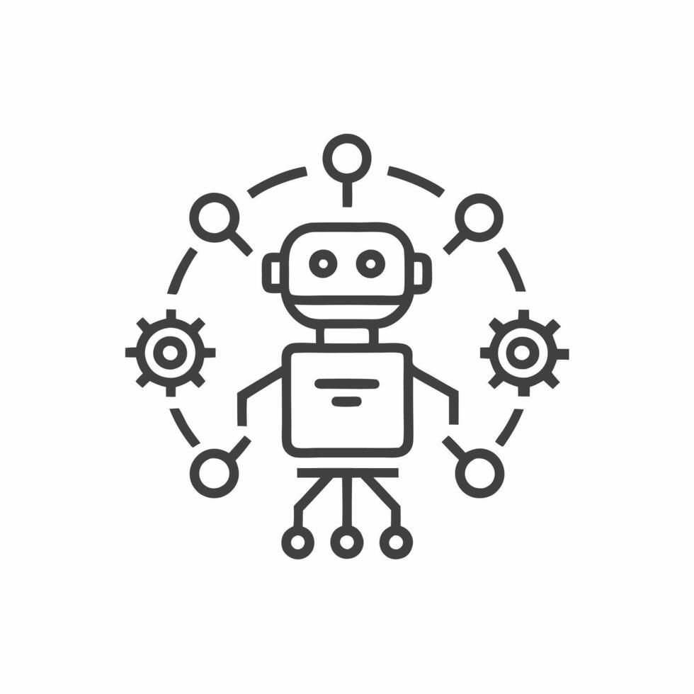 Creative robot illustration showcasing advanced technology and automation in a modern setting vector