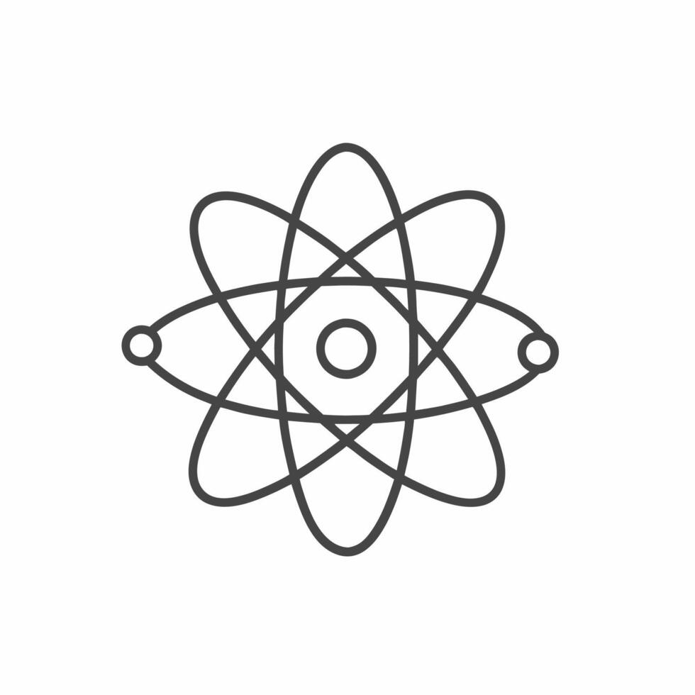 Creative illustration of an atom symbolizing scientific exploration and innovation in a minimalist style vector
