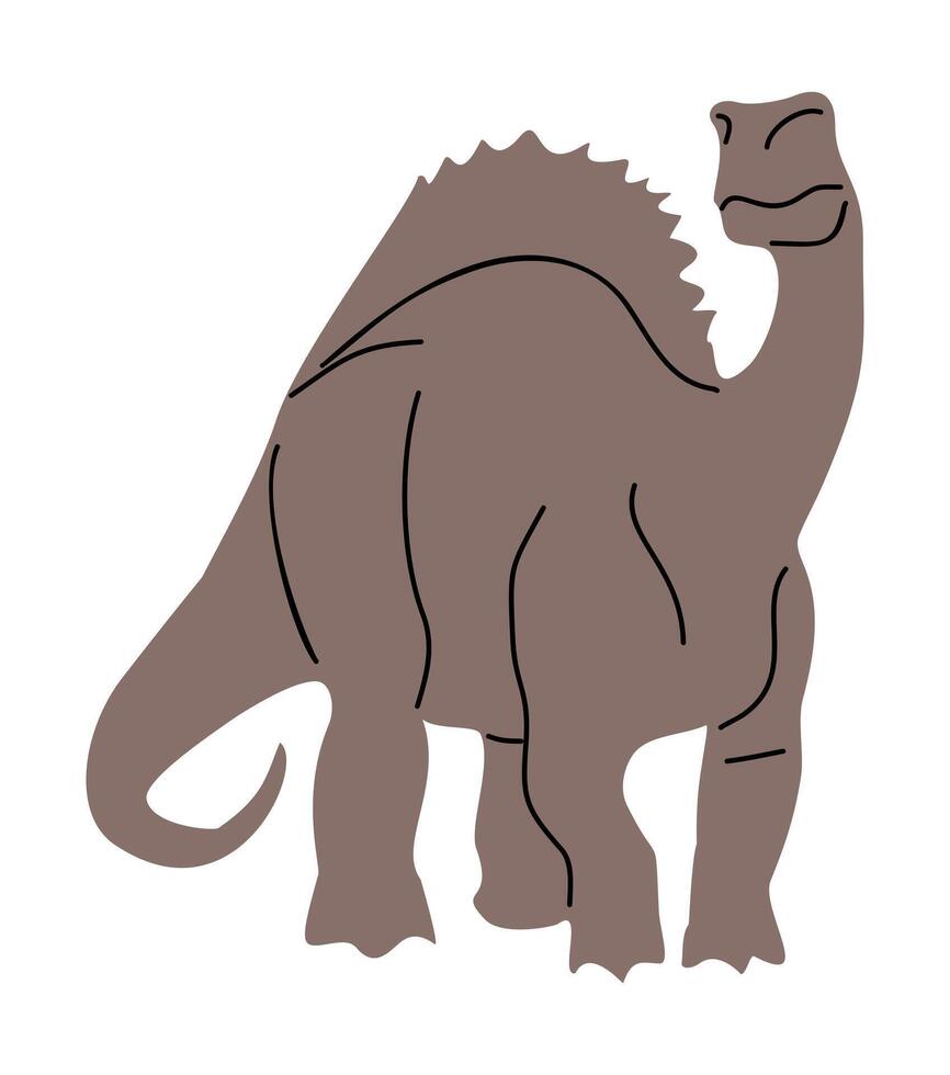 A dinosaur is standing on a white background. vector