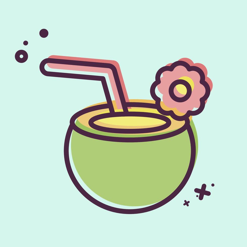Icon Coconut. related to Summer symbol. MBE style. design editable vector