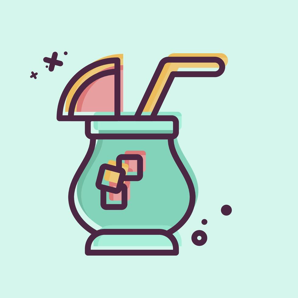 Icon Cocktail. related to Summer symbol. MBE style. design editable vector
