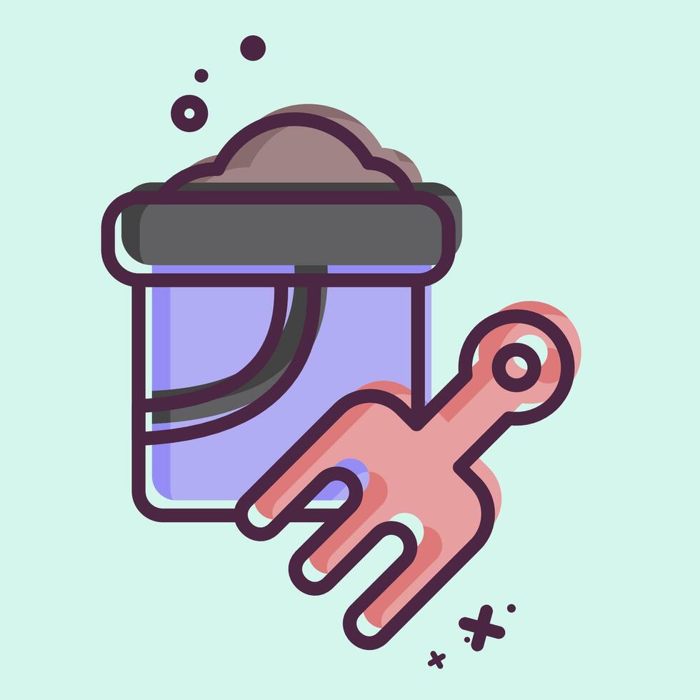 Icon Bucket. related to Summer symbol. MBE style. design editable vector