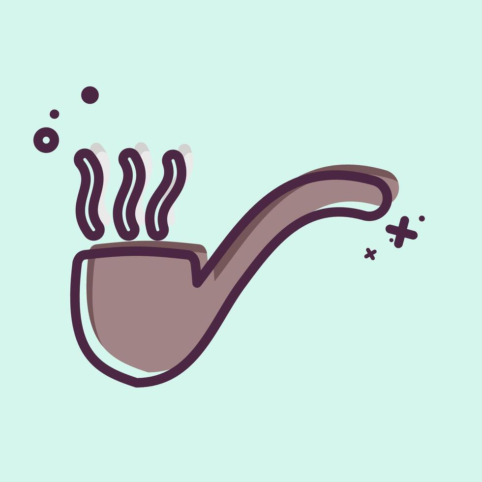 Icon Smoking Pipe. related to Retirement symbol. MBE style. design editable vector