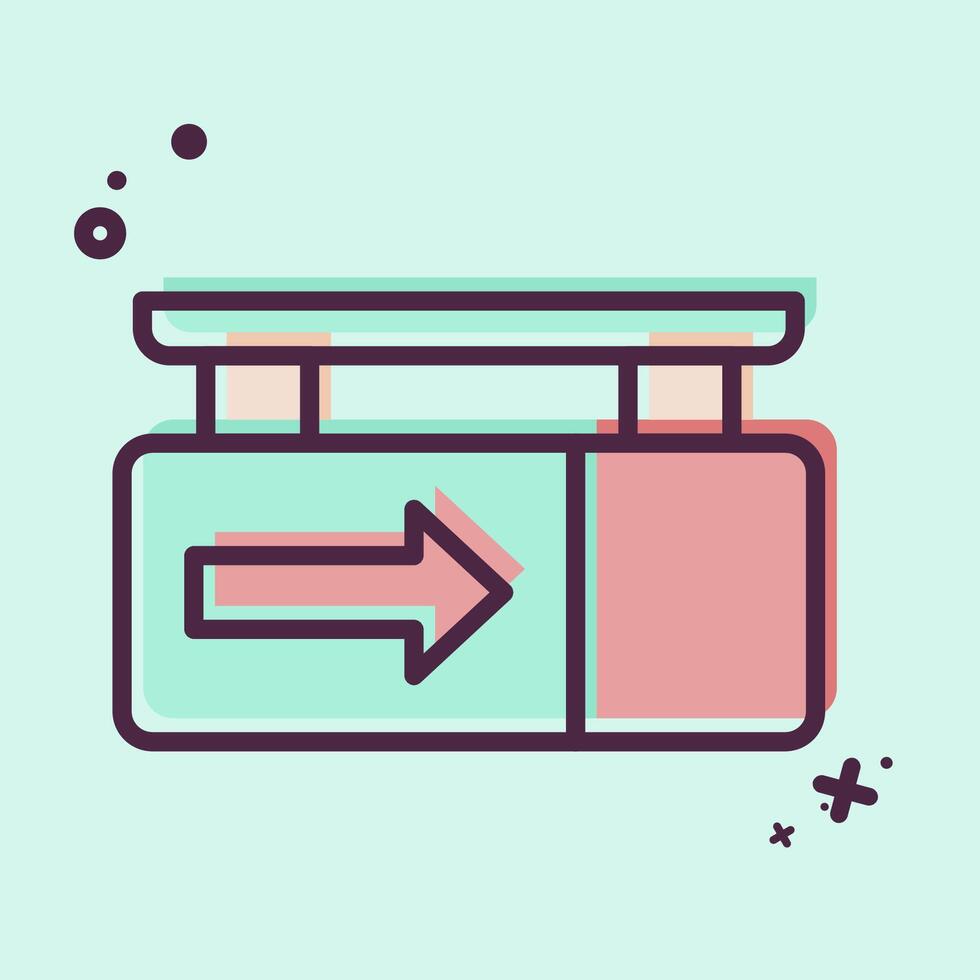 Icon Exit. related to Parking symbol. MBE style. design editable vector