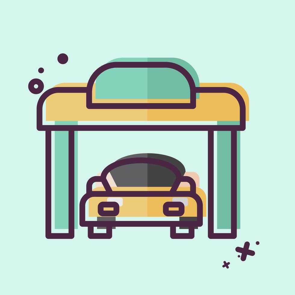 Icon Garage. related to Parking symbol. MBE style. design editable vector
