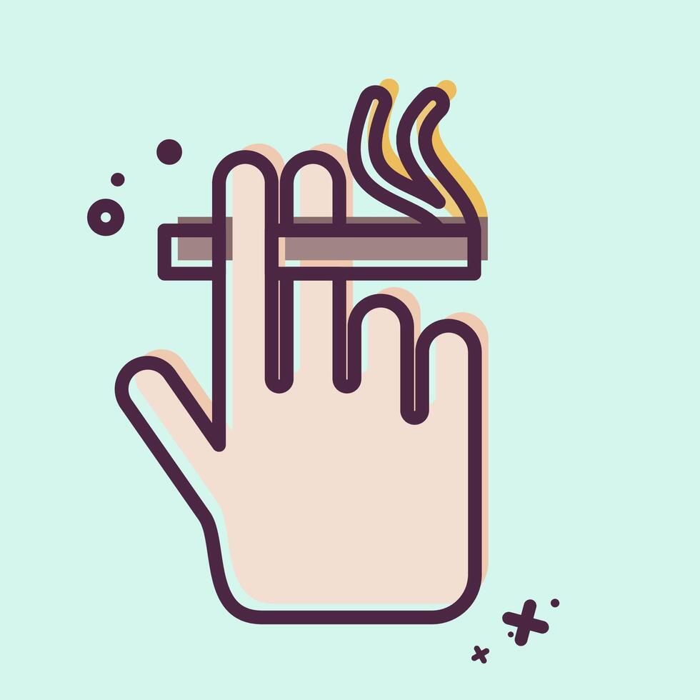 Icon Smoke 2. related to Smoking symbol. MBE style. design editable vector