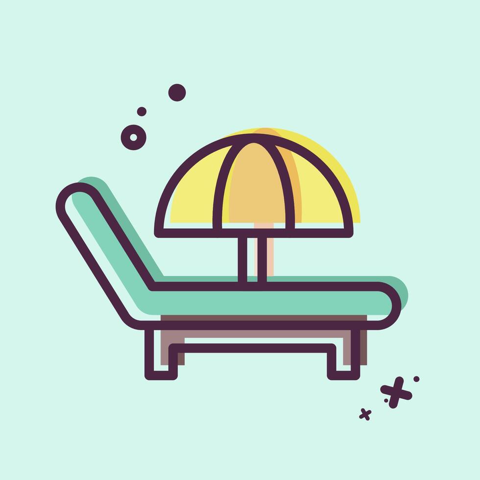 Icon Sun Bad. related to Retirement symbol. MBE style. design editable vector