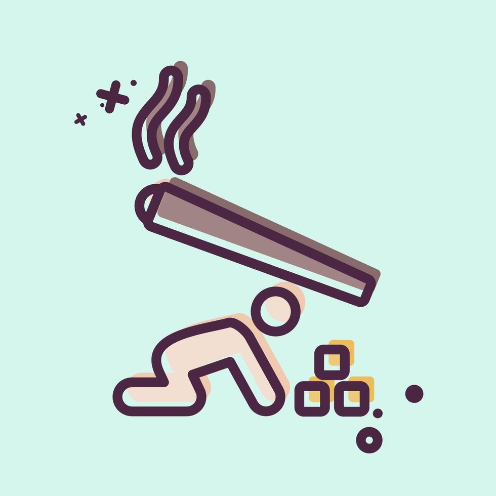 Icon Passive Smoking. related to Smoking symbol. MBE style. design editable vector