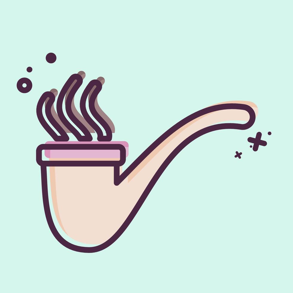 Icon Pipe. related to Smoking symbol. MBE style. design editable vector