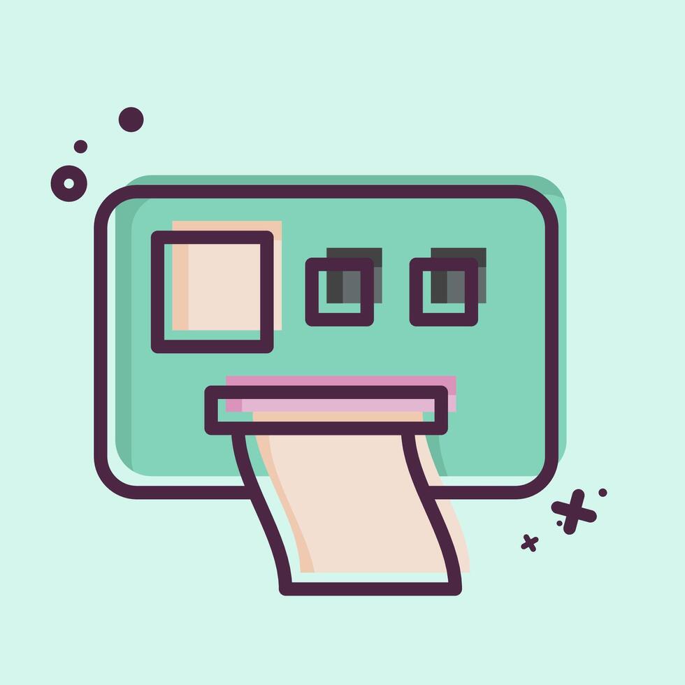 Icon Ticket Machine. related to Parking symbol. MBE style. design editable vector