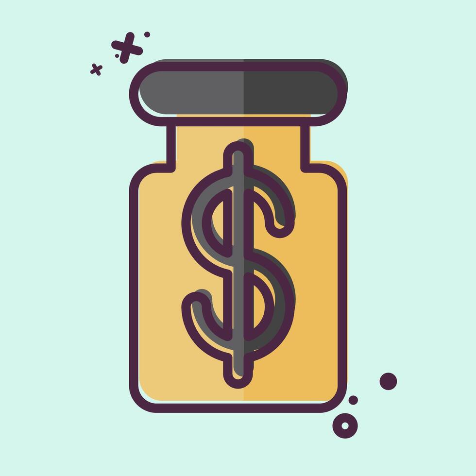 Icon Money Jar. related to Savings symbol. MBE style. design editable vector