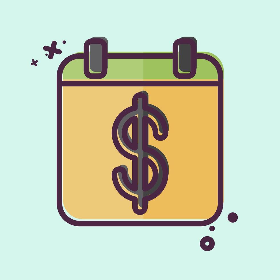 Icon Savings Calendar. related to Savings symbol. MBE style. design editable vector