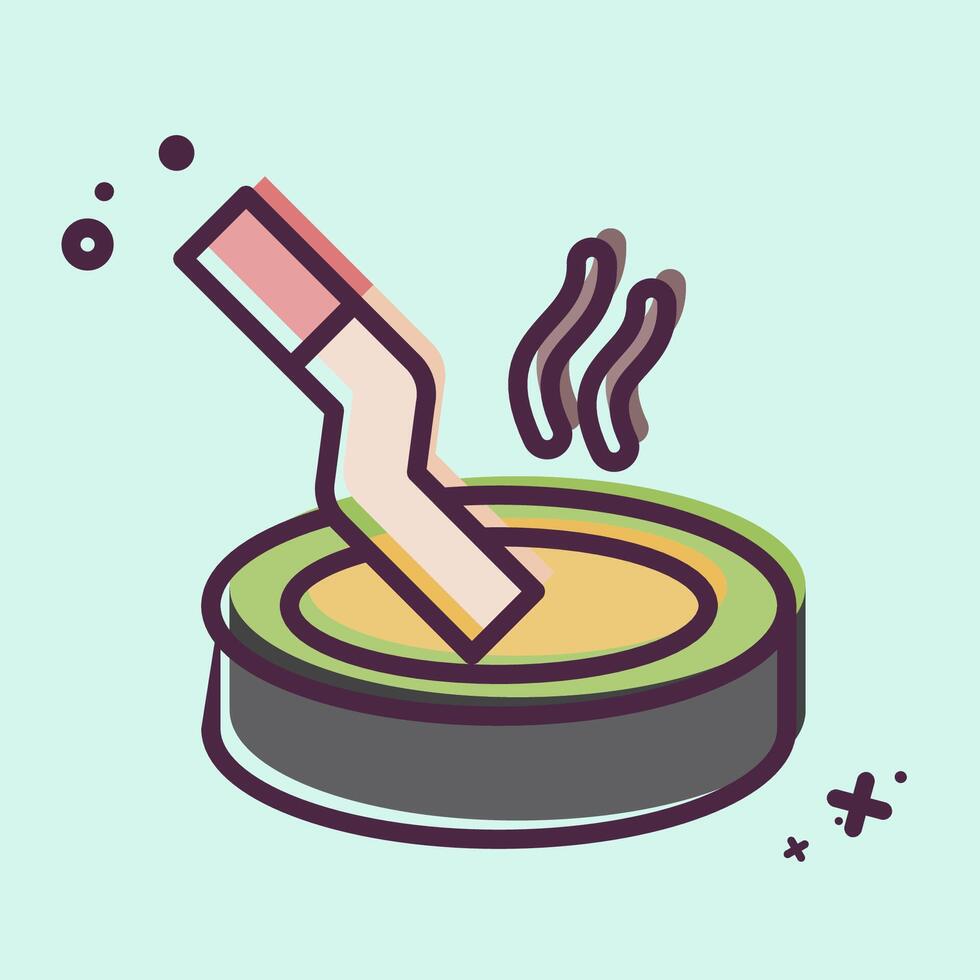Icon Ashtray. related to Smoking symbol. MBE style. design editable vector