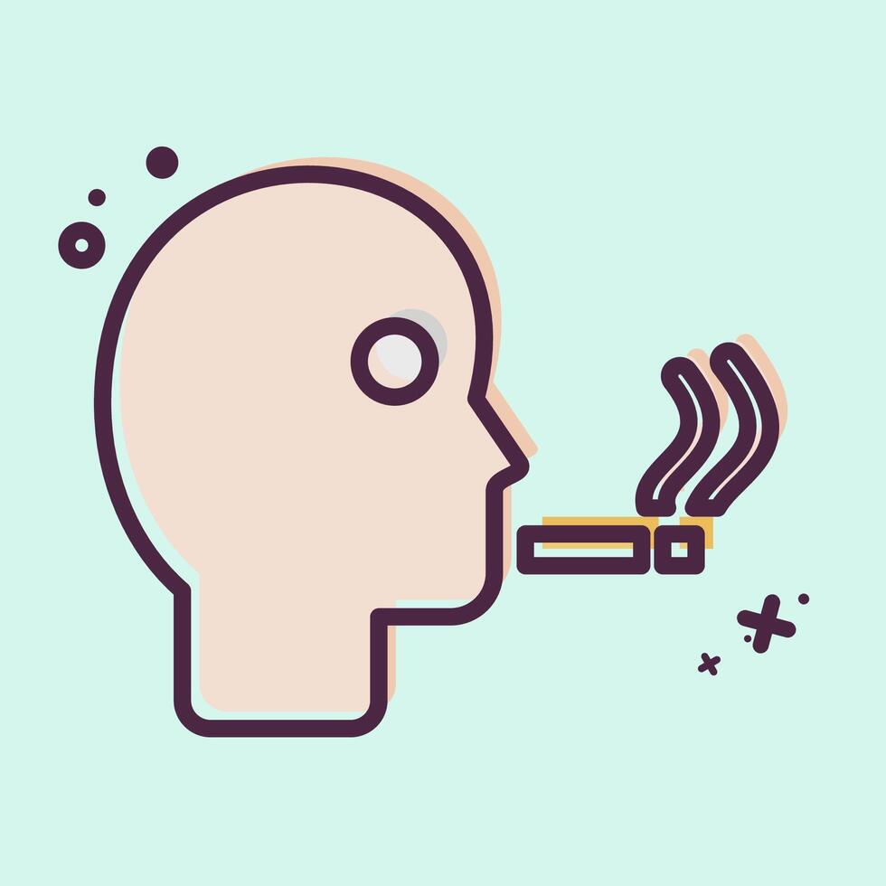 Icon Man Smoking. related to Smoking symbol. MBE style. design editable vector