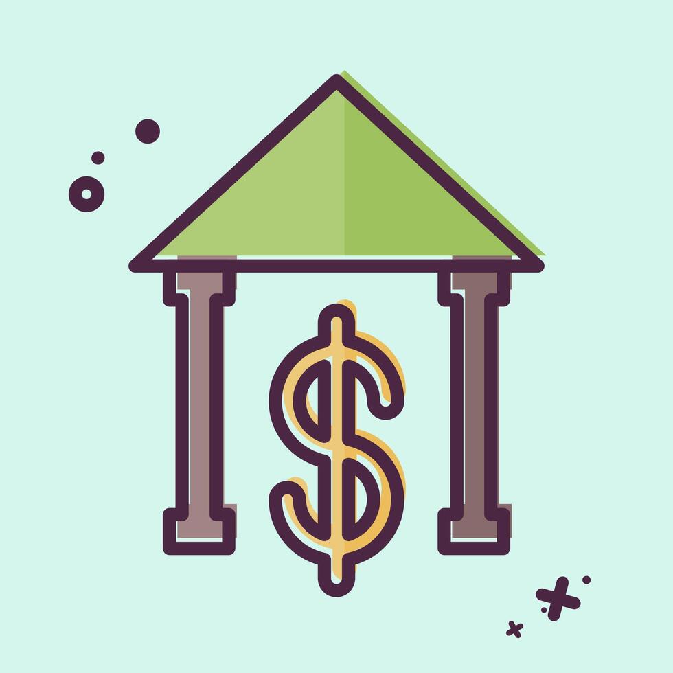 Icon Bank. related to Savings symbol. MBE style. design editable vector