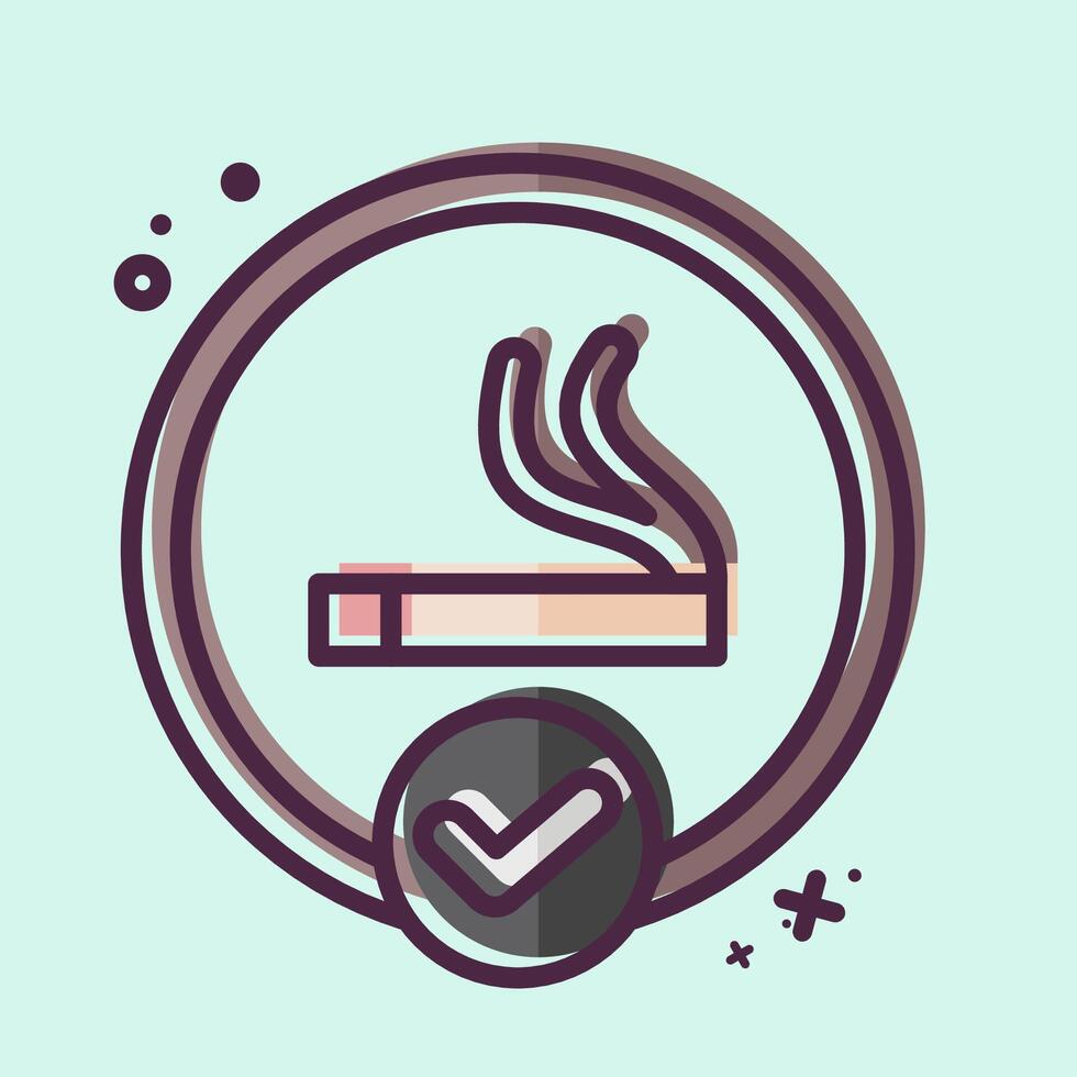 Icon Smoking Area. related to Smoking symbol. MBE style. design editable vector