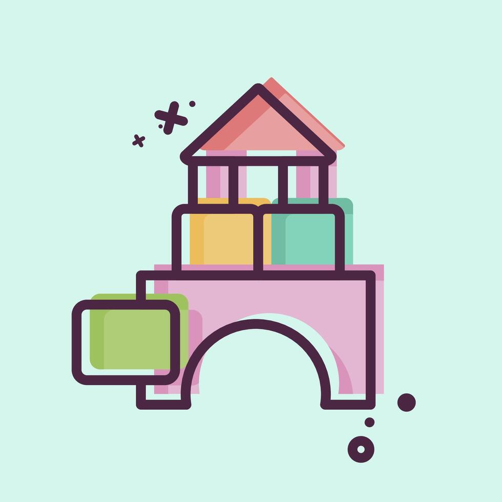 Icon Toy Kindergarten. related to Kindergarten symbol. MBE style. design editable vector