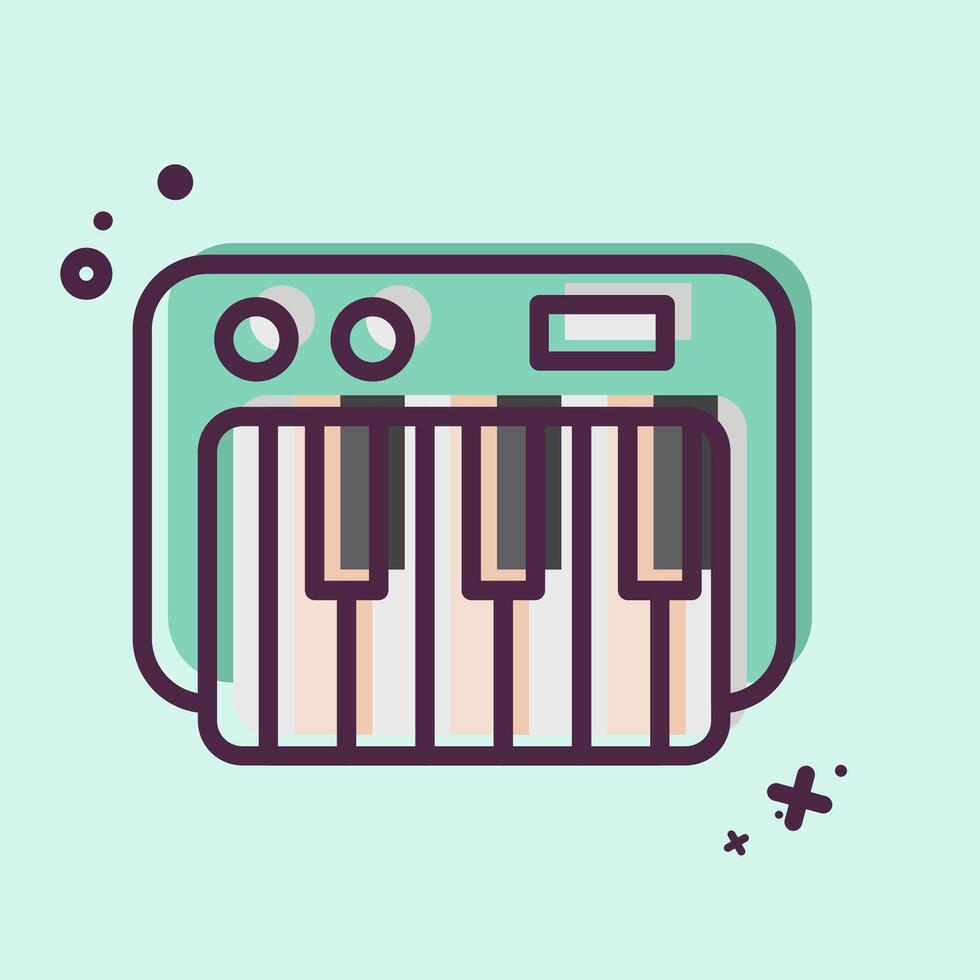 Icon Piano Keyboard. related to Kindergarten symbol. MBE style. design editable vector