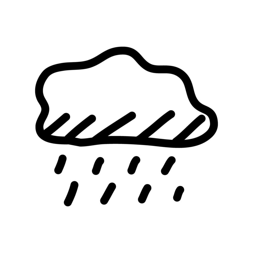 Rain cloudy doodle icon vector