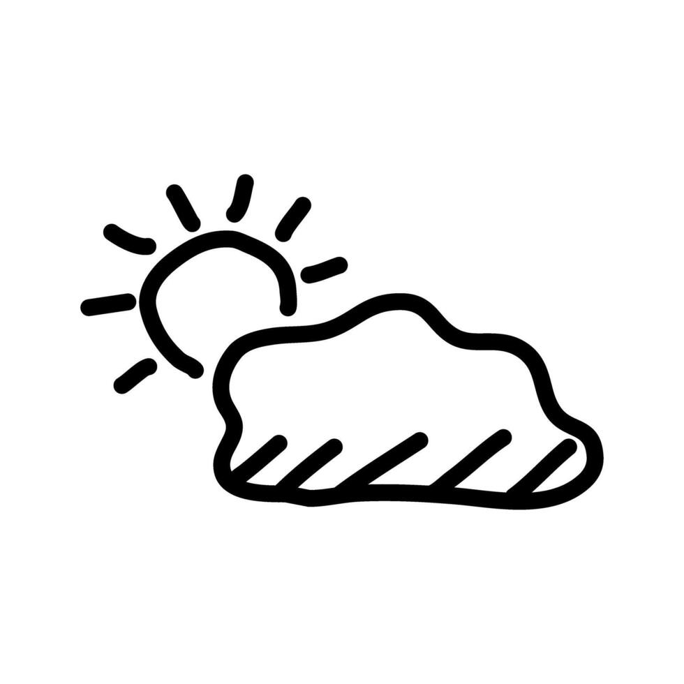 Cloudy doodle icon vector