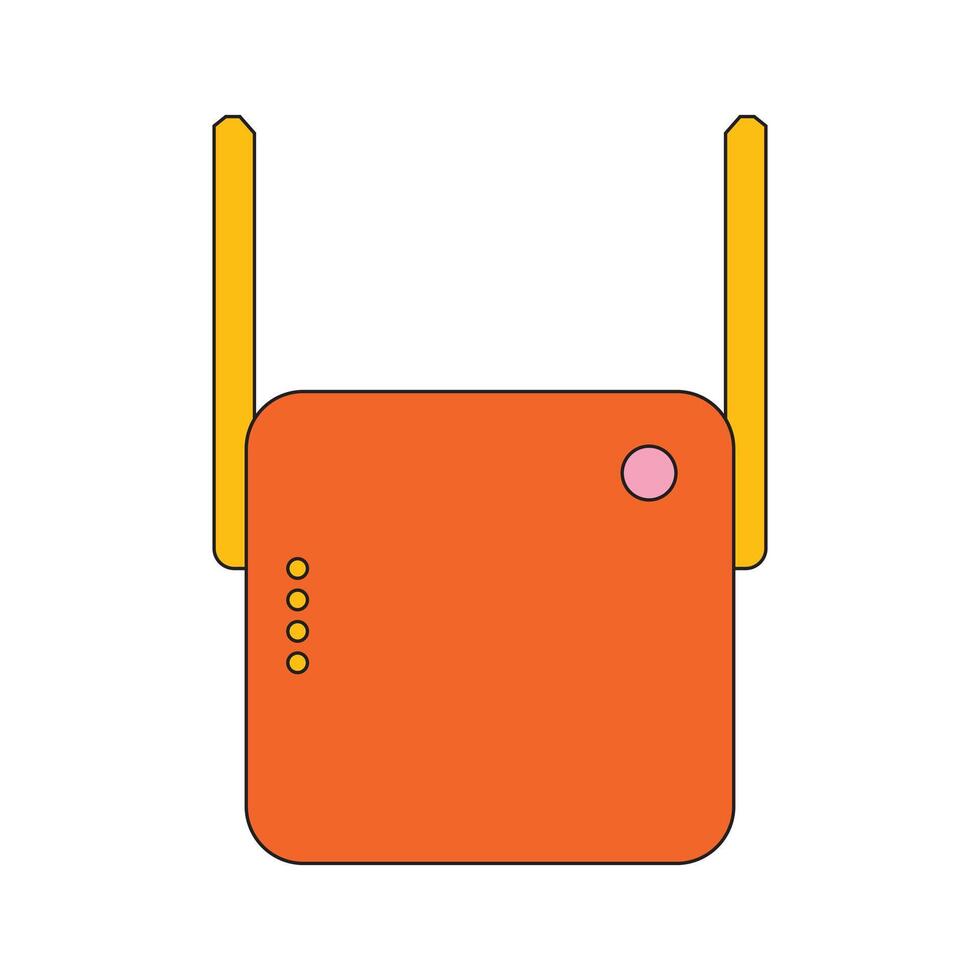 Illustration router retro outline unique design vector