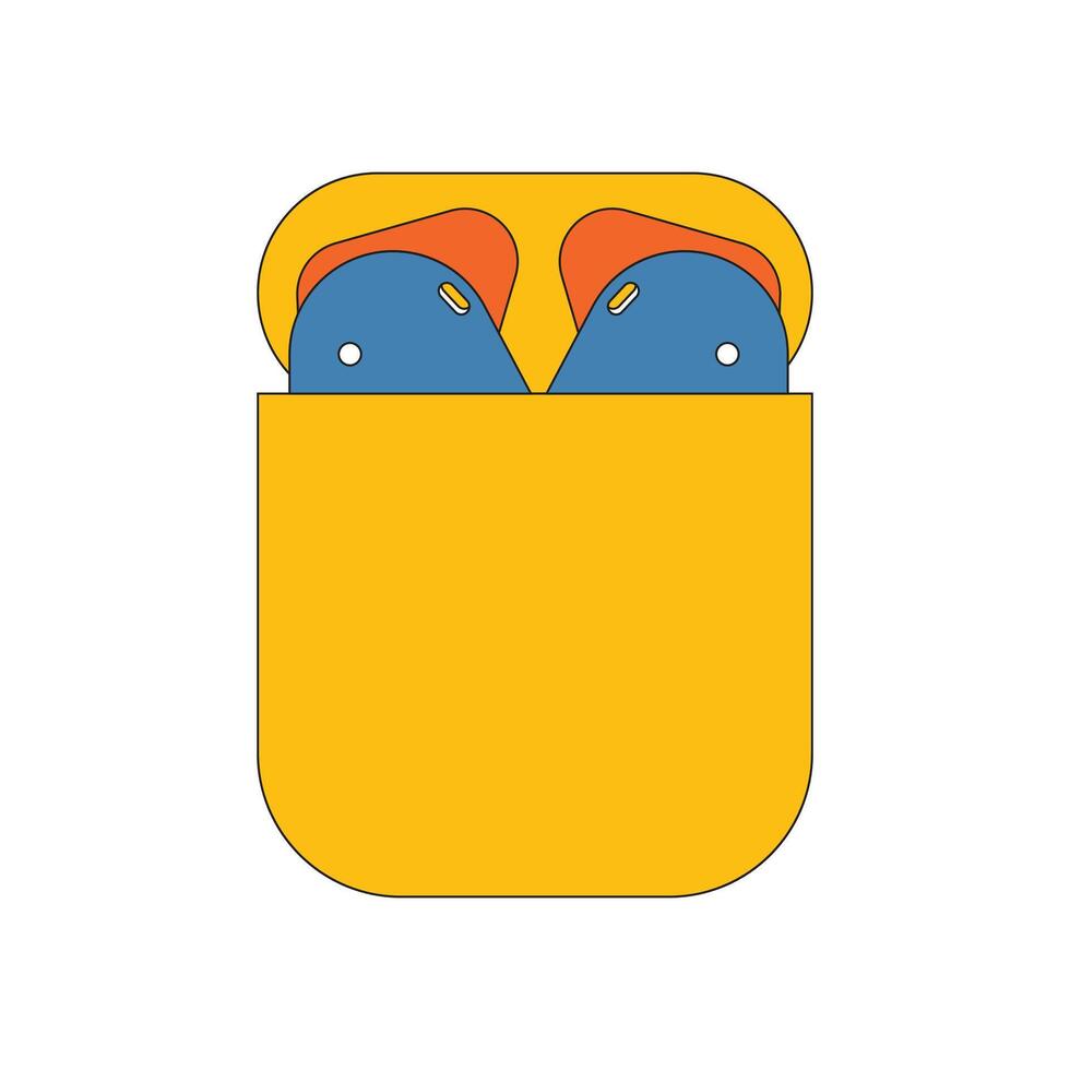 Illustration earphone retro unique design vector
