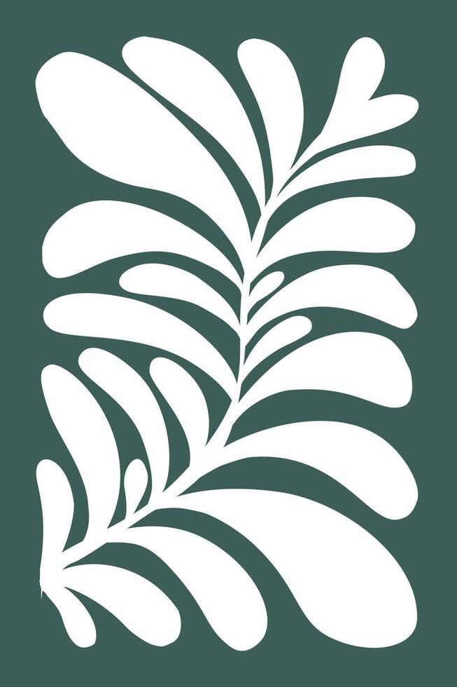 A white leaf on a green background vector
