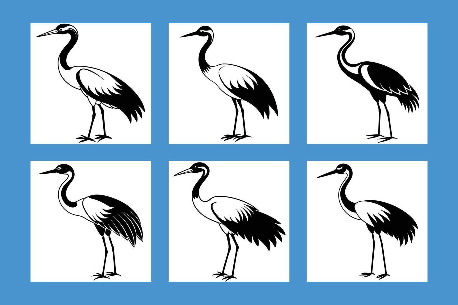 bird crane art vector