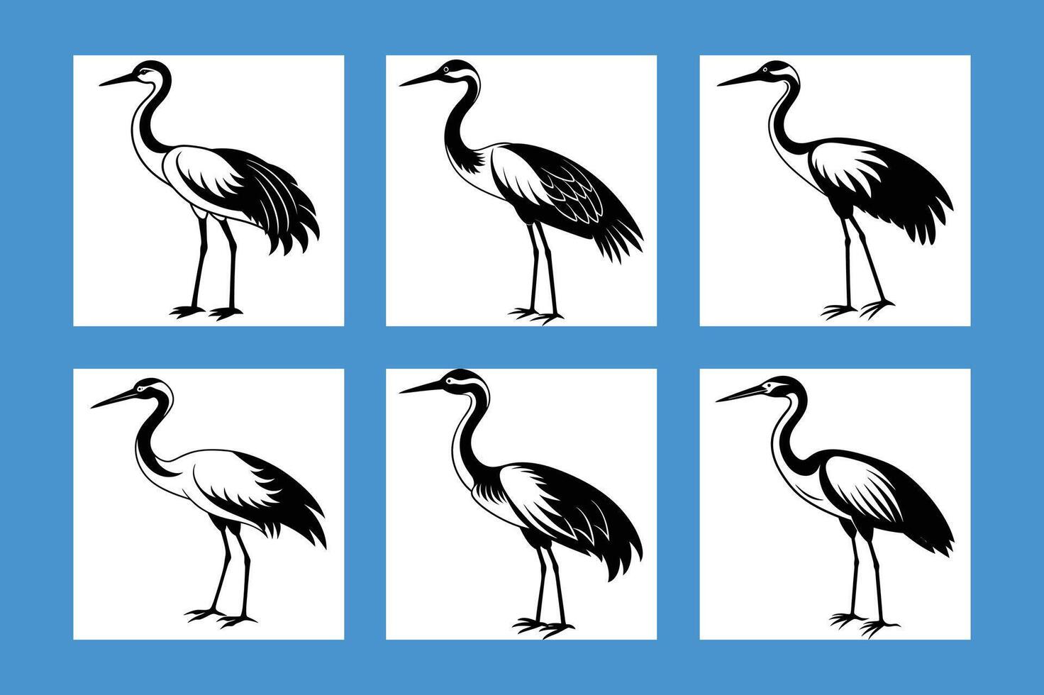 A bird crane art vector