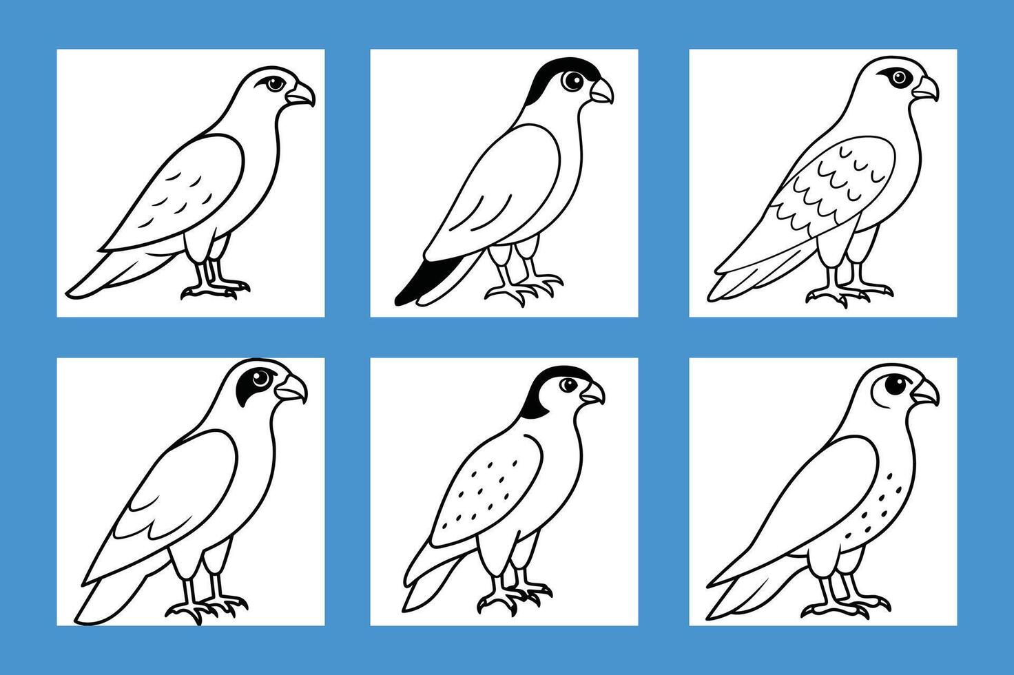 full body falcon bird vector
