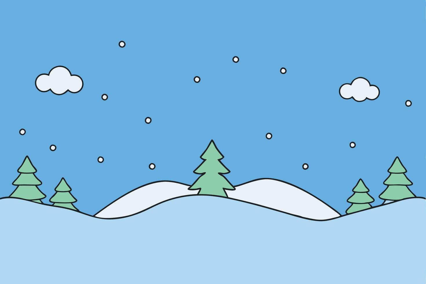 Hand Drawn Winter Background for Christmas Decorations vector