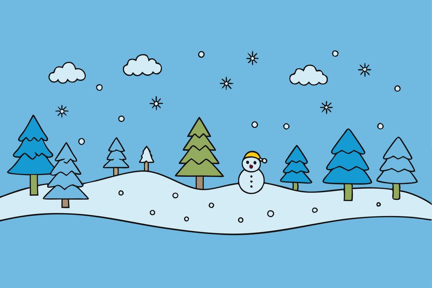 Hand Drawn Winter Background for Greeting Cards and Invitations vector