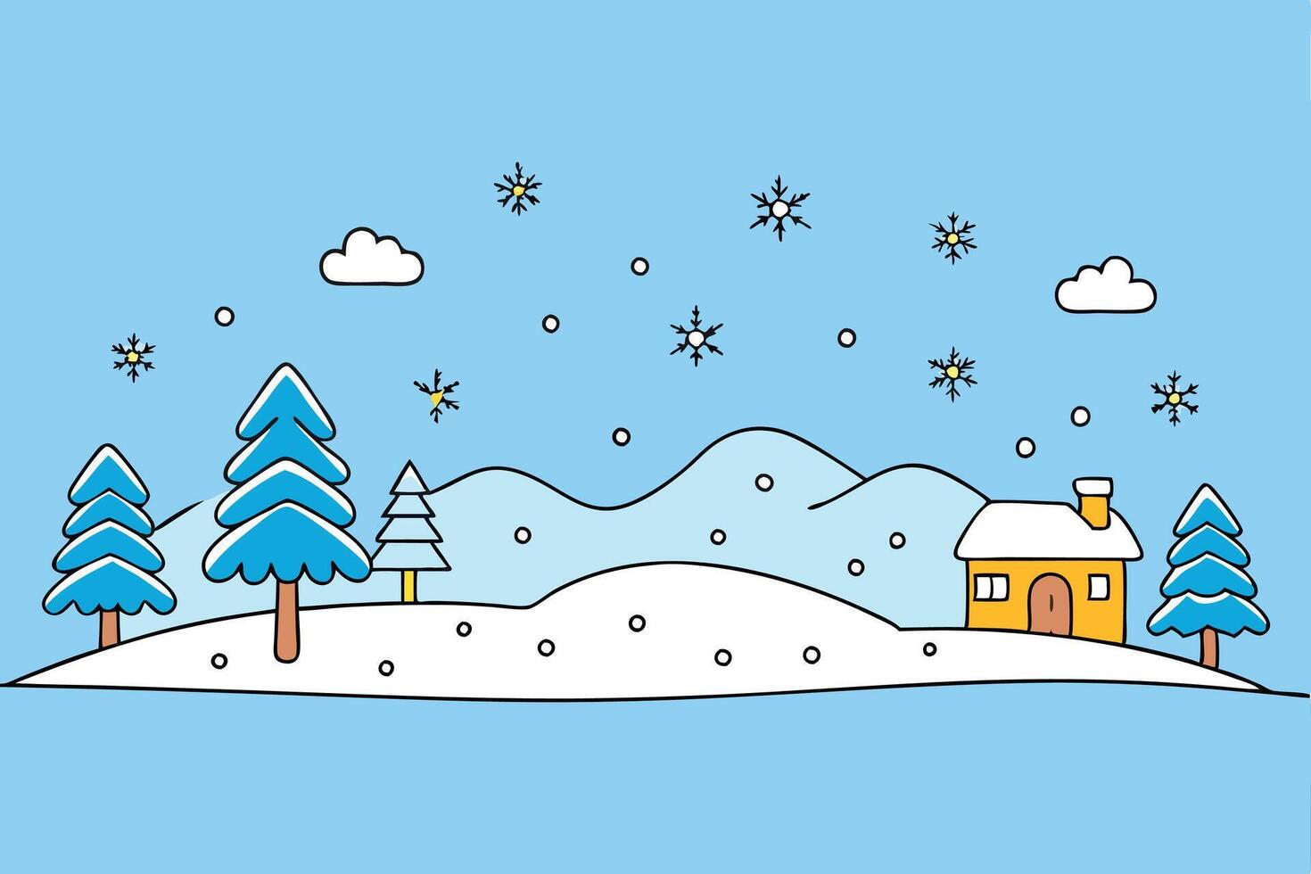 Stunning Hand Drawn Winter Background for Digital Art vector