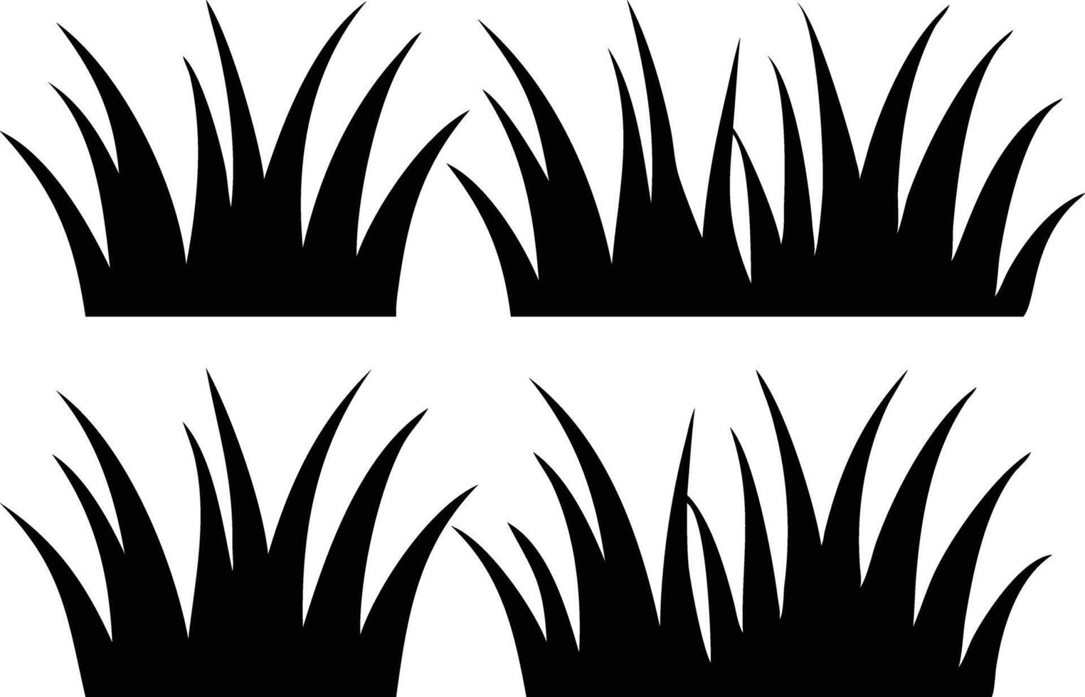 Elegant Grass Silhouette Set for Artistic Creations vector