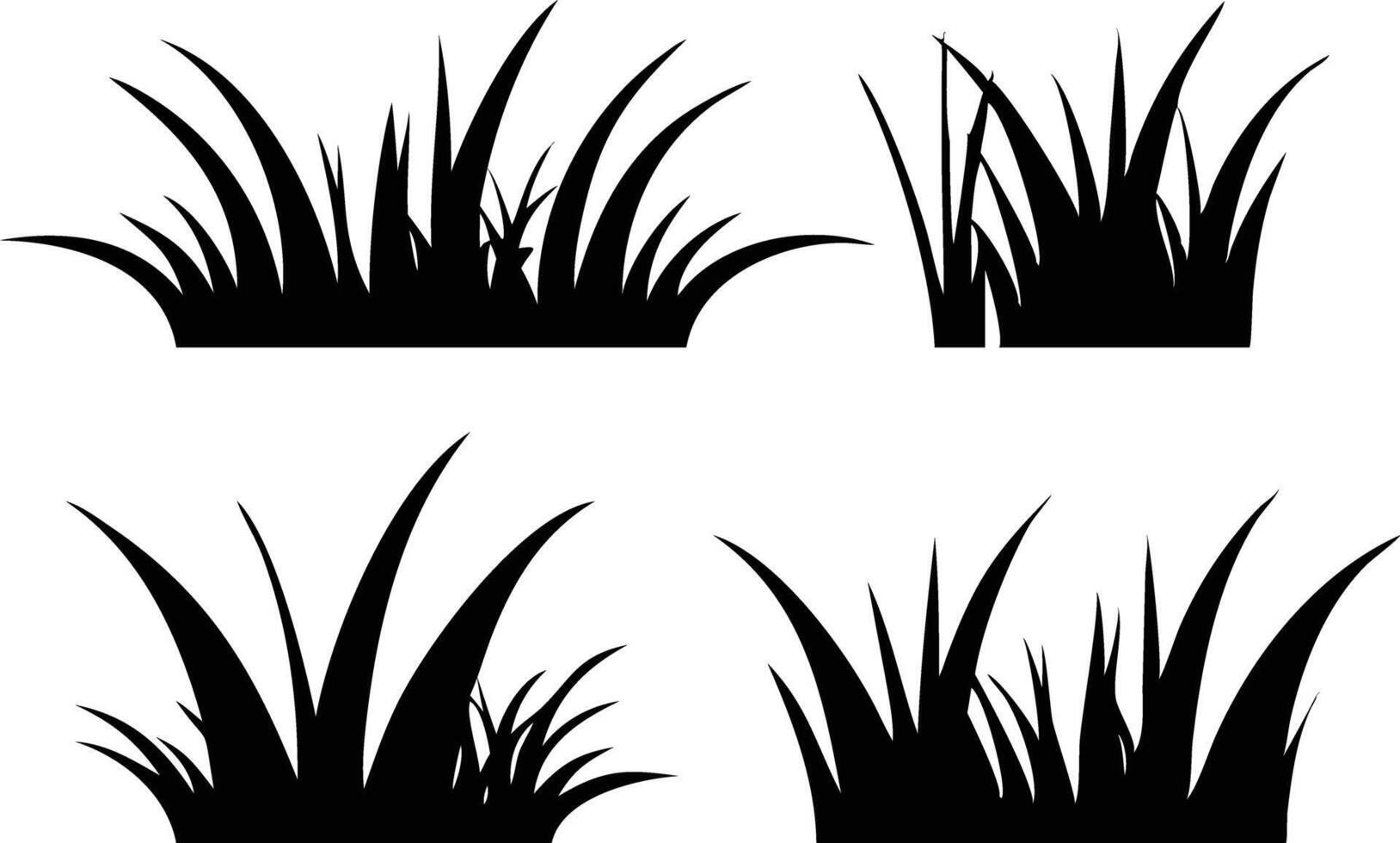 Grass Silhouette Set for Seamless Nature Illustrations vector