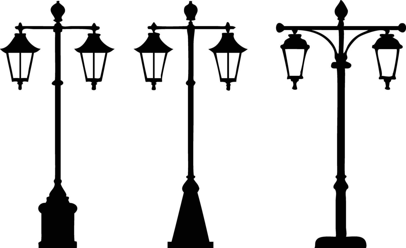 Decorative Old Street Light Posts for Urban Beauty vector