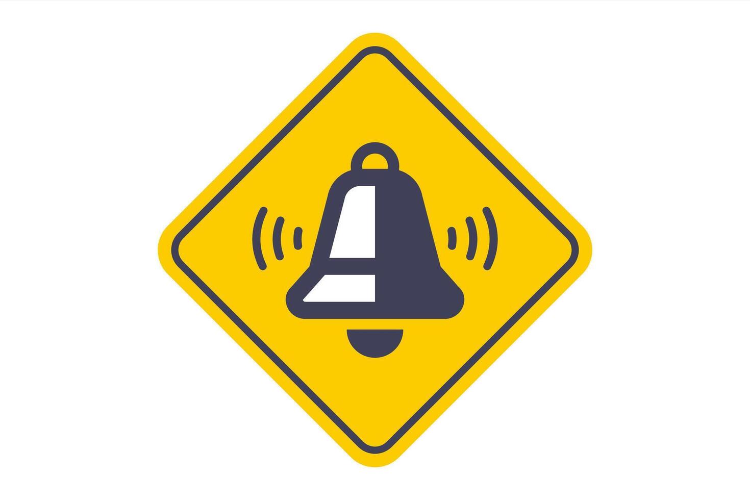 bell icon on yellow background. vector