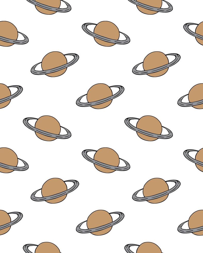 Hand drawn doodle sketch Saturn planets vector