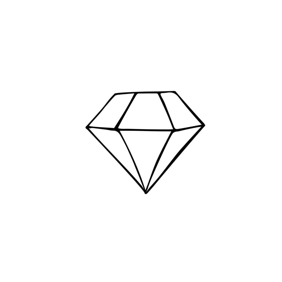 Hand drawn doodle sketch diamond isolated on white background vector