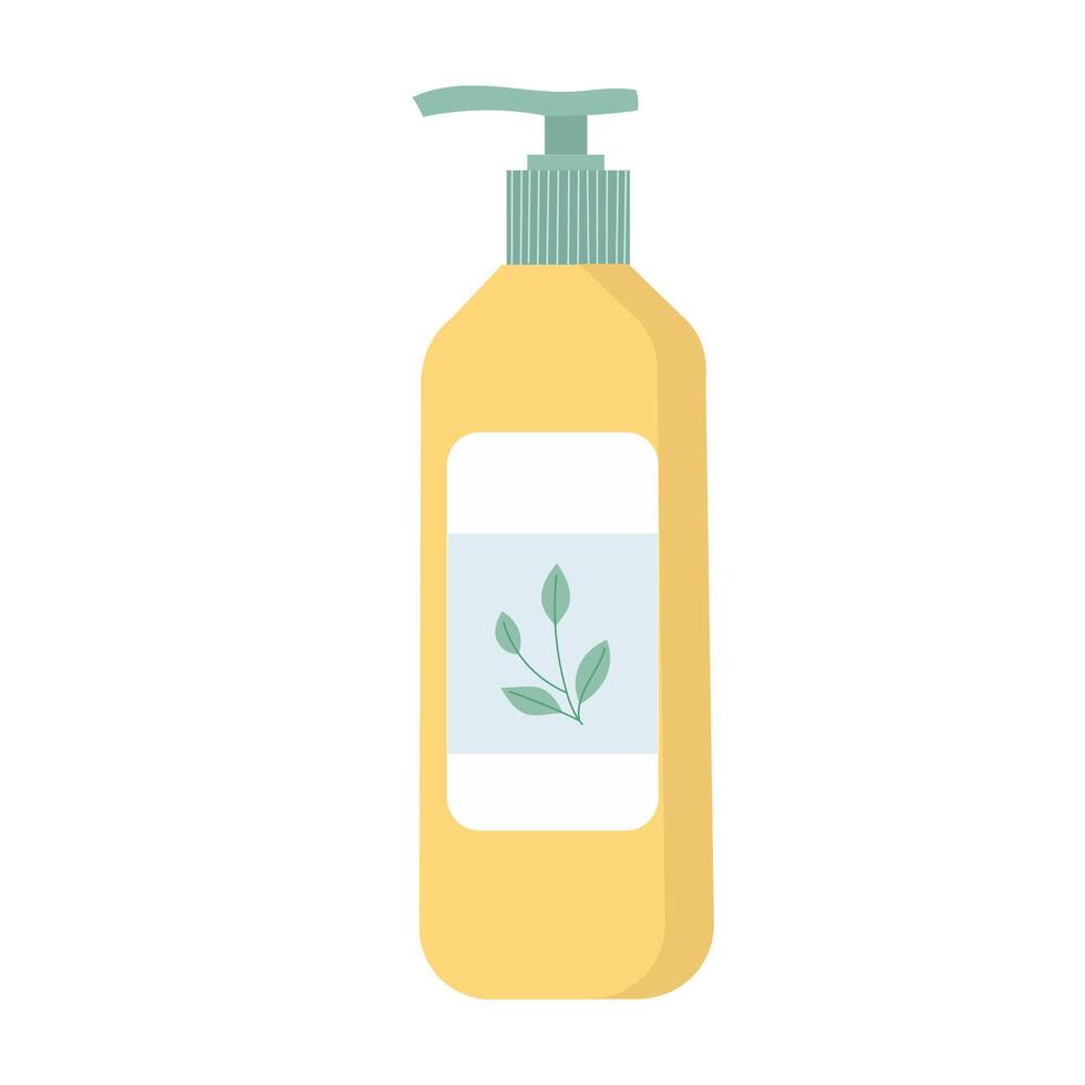 Shampoo with a dispenser in a yellow tube vector