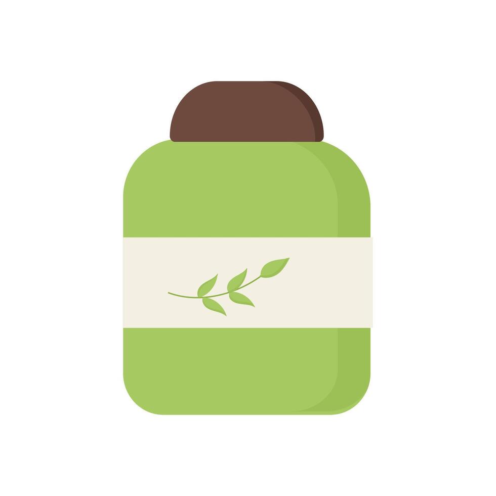 Cosmetic cream in a green jar vector