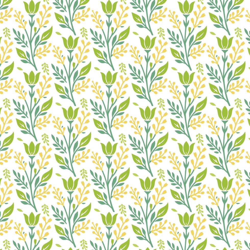 abstract floral pattern with botanical motifs wildflowers and tropical designs for fashion prints textile wallpaper wrapping and fabric patterns vector
