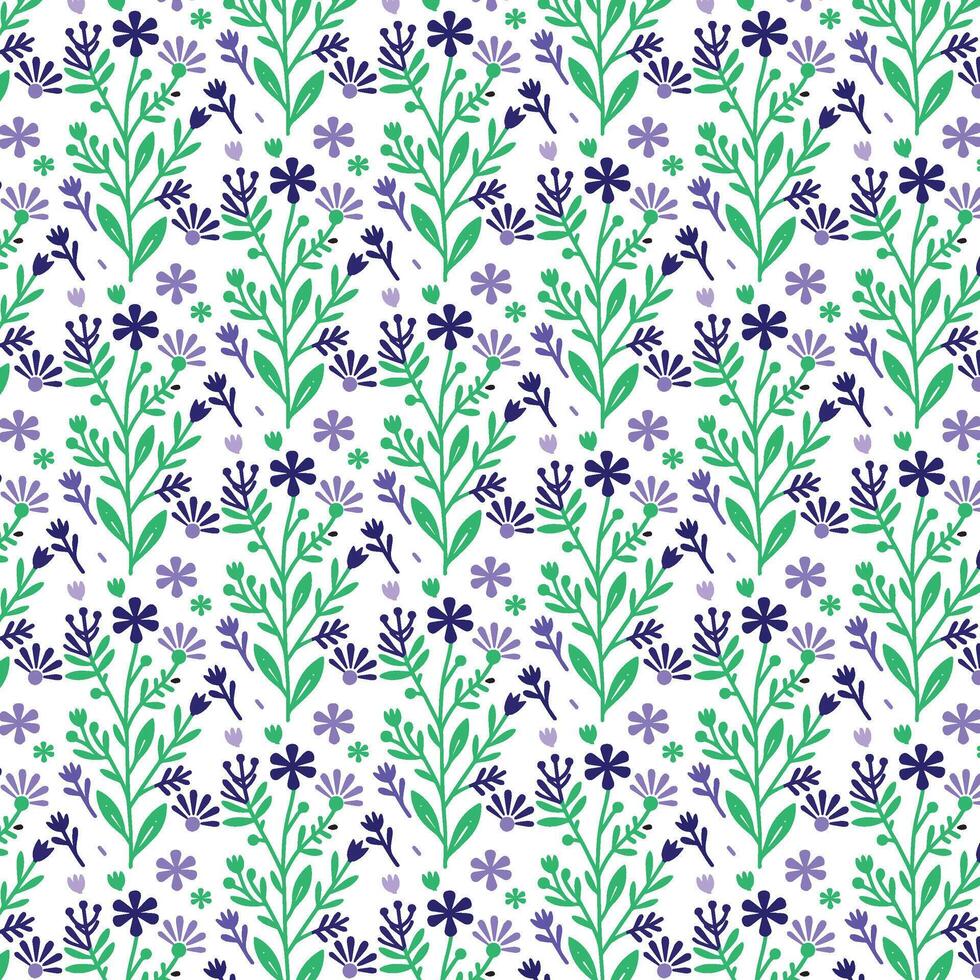 botanical floral pattern with wildflower and tropical motifs for fashion prints textile design wallpaper wrapping and fabric patterns vector