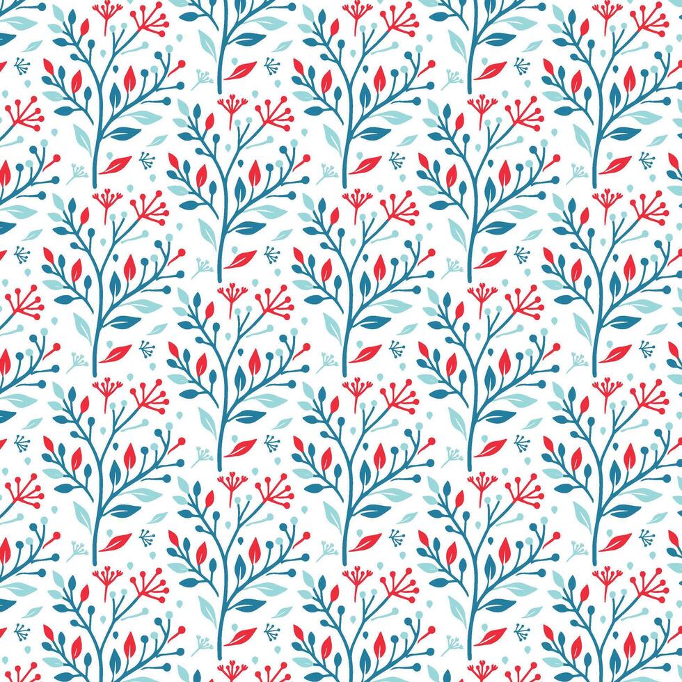 abstract floral pattern with intricate botanical texture in seamless repeat for textile wallpaper and fabric vector