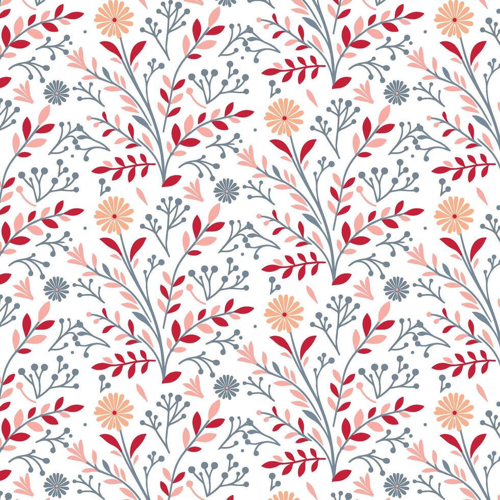 creative all over floral pattern with botanical wildflower and tropical motifs for fashion print textile wallpaper wrapping and fabric design vector