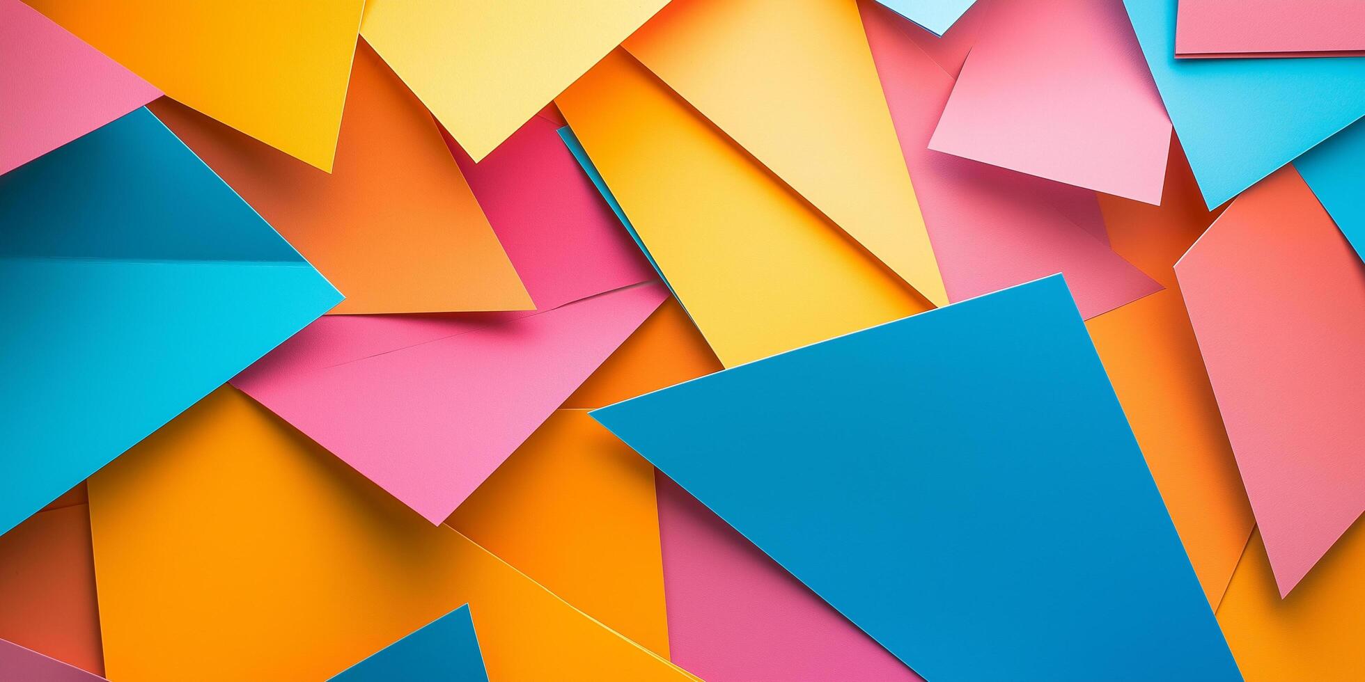 colorful paper triangles abstract background photo